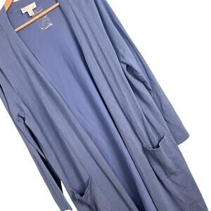 Belle‎ by Kim Gravel Women's 1X Cardigan Sweater Feather Knit Open Front Duster